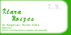 klara moizes business card